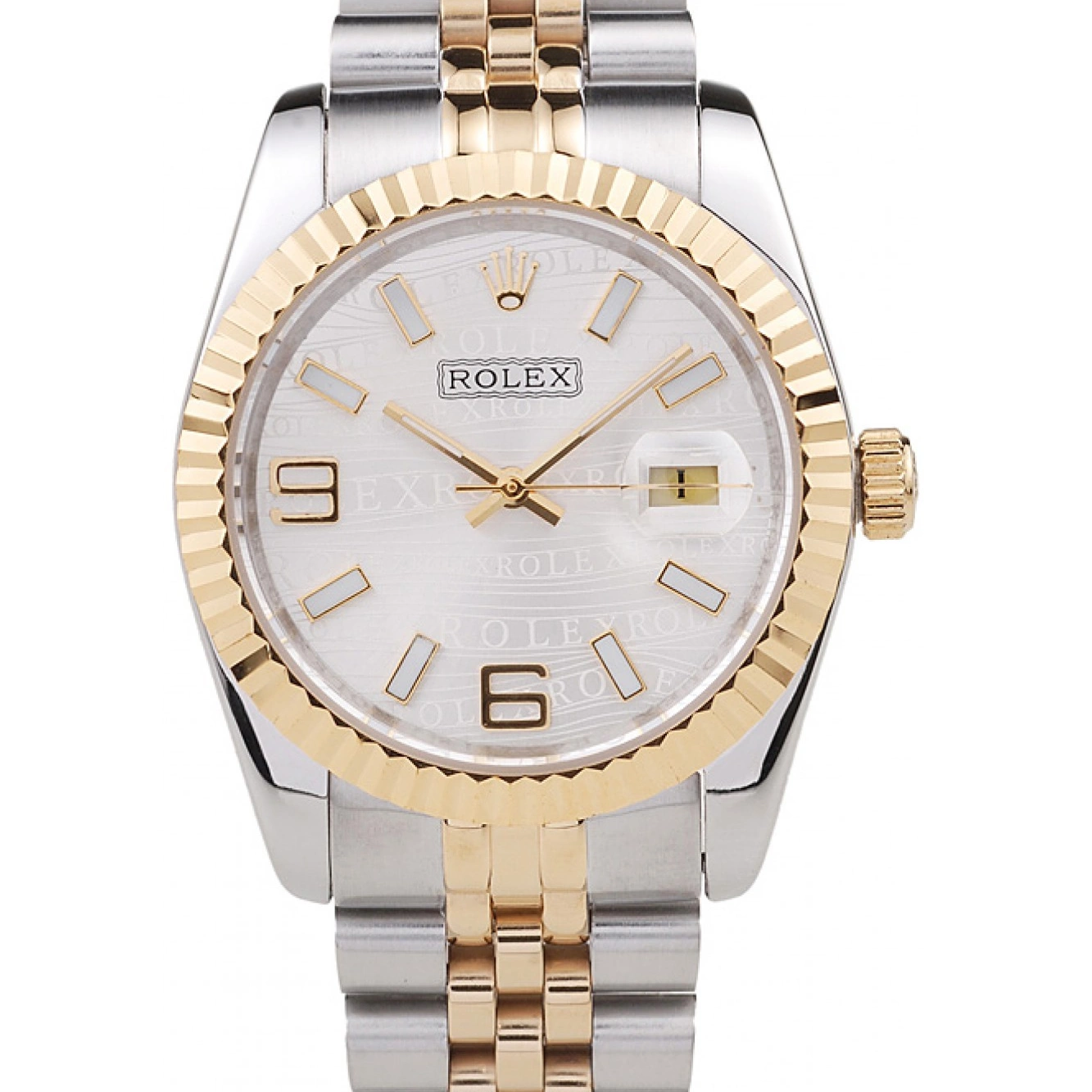 Aaa fake watches Two Stainless Steel DateJust Silver Plated 98084 Tone Rolex Dial Gold 18k 0705